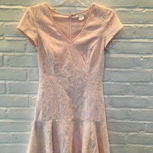 Club Monaco Light Pink Floral Lace Blush Fitted Summer Dress - Org $248 -Size 00